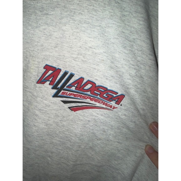 Vintage Talladega Superspeedway Racing T-Shirt Gildan XL Heather Grey NASCAR Tee - Picture 4 of 5